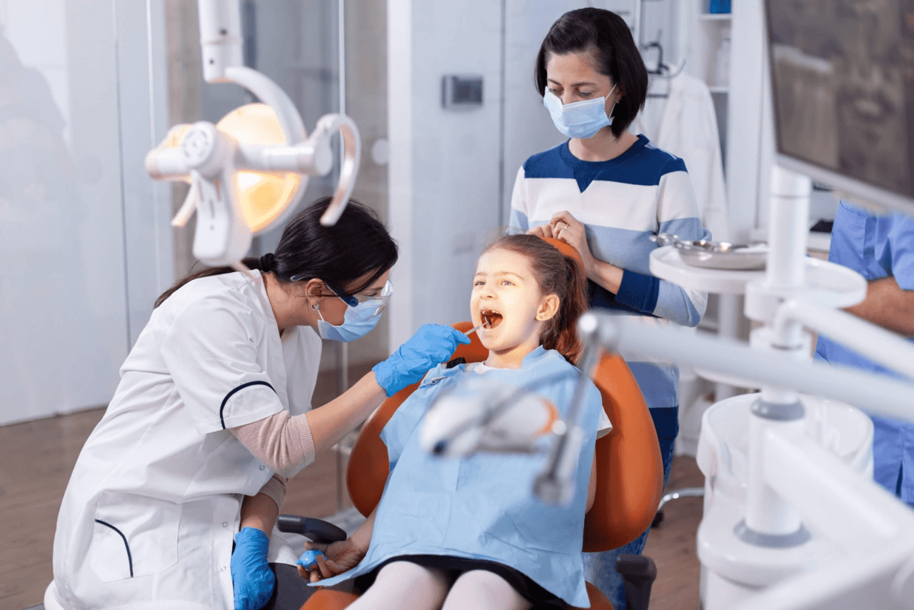 Professional dental clinic with modern equipment and happy patients